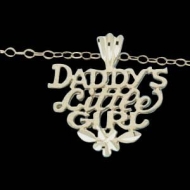 14K Yellow Gold Child Dad Little Girl W Chain