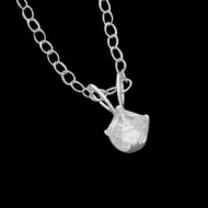 14K White Child Princess Cubic Zirconia Pendant W Chain