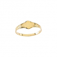 14K Yellow Gold Oval Signet Ring