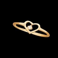 14K Yellow Gold Children s Open Heart W Diamond ring