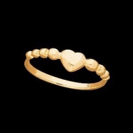 14K Yellow Gold Children s Beaded Heart Ring