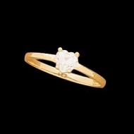14K Yellow Gold Children s Heart  Ring W Cubic Zirconia