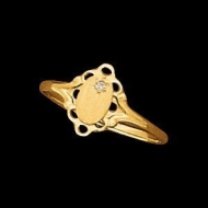 14K Yellow Gold Children s Signet W Diamond Ring