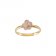 14K Yellow Gold Children s Flower Enamel Ring