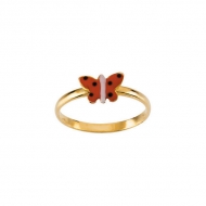 14K Yellow Gold Children s Butterfly Enamel Ring