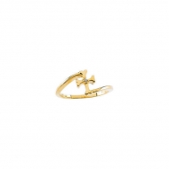 14K Yellow Gold Diamond Children s Cross Ring