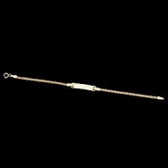 14K Yellow Gold Teen Rectangle I D Bismark Bracelet