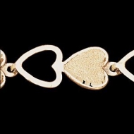 14K Yellow Gold Heart Bracelet