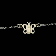 14K Yellow Gold Teen Butterfly Anklet 