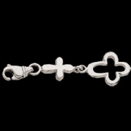 Sterling Silver  Freeform   Outline Cross Bracelet