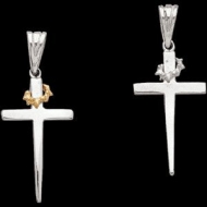 Sterling Silver Teen Cross W Thorns Pendant