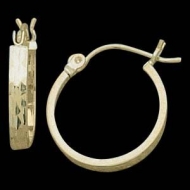 14K Yellow Gold Teen Hoop Earring
