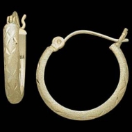 14K Yellow Gold Teen Hoop Earring