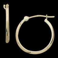 14K Yellow Gold Teen Hoop Earring