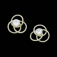 14K Yellow Gold Teen Cubic Zirconia Love Knot Earring