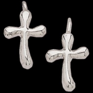 Sterling Silver Teen Freeform Cross Earrings