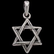 Sterling Silver teen Domed Star Of David Pendant