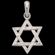 Sterling Silver Teen Textured Star Of David Medal