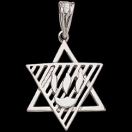 Sterling Silver Teen Ribbed Star Of David Pendant
