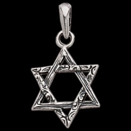 Sterling Silver Teen Textured Star Of David Pendant