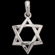 Sterling Silver Teen Large Domed Star Of David Pendant