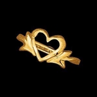 14K Yellow Gold Teen Open Heart Ring