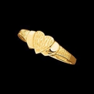 14K Yellow Gold Teen Heart Ring