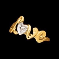 14K Yellow Gold Teen Love Ring