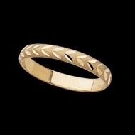 14K Yellow Gold Teen Diamond Cut Joint Ring
