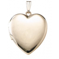 Solid 14k Yellow Heart Plain Yellow Picture Locket
