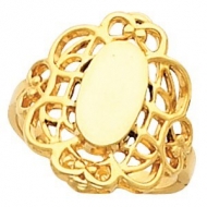14K Gold Women s Signet Ring W Filigree Design