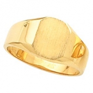 14K Gold Ladies Octagon Signet Ring