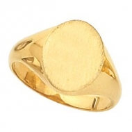 14K Gold Ladies Oval Signet Ring