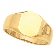 14K Gold Ladies Octagon Signet Ring
