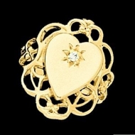 14K Gold Ladies Heart Signet Mounting Ring