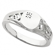 14K Gold Ladies Oval Signet Mounting Ring