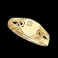 14K Gold Ladies Signet Mounting Ring