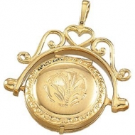 Solid 14K Yellow Gold Spinning Locket