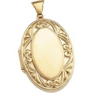 14K Yellow Gold Large Oval Locket