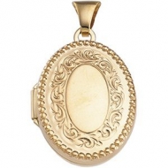 14K Yellow Gold Oval Shaped Locket