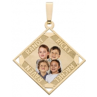 Diamond Shaped Pendant w  4 Names