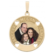 Round Photo Pendant w  3 Names