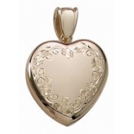 Solid 14k Premium Weight Yellow Gold Heart Picture Locket