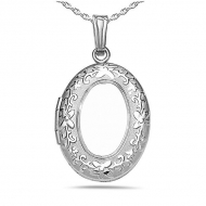 Sterling Silver Oval Picture Locket