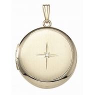 Solid 14k Yellow Gold Round Yellow Picture Locket