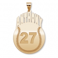 Custom Baseball Charm or  Pendant w  Name   Number