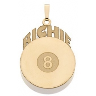 Custom Billiards Pendant  8 Ball  w  Name