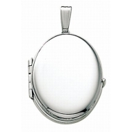 14K White Gold Oval Four Photo Locket
