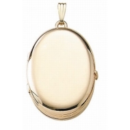 Solid 14K Yellow Gold Oval Four Photo Locket