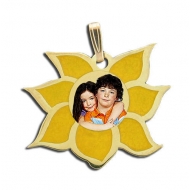 Exclusive Flower Enameled Photo Pendant